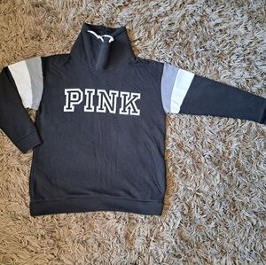 Victoria's Secret PINK sherpa Fleece Lined cowl neck Sweatshirt. Size Small.